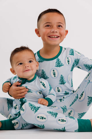 Bamboo Convertible Footie Romper - Green Nutcracker