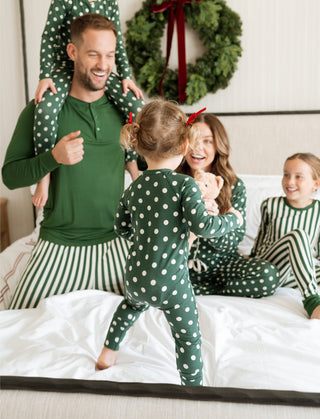 Bamboo Convertible Footie Romper - Green Polkadot In My Jammers Size: 0-3 Months