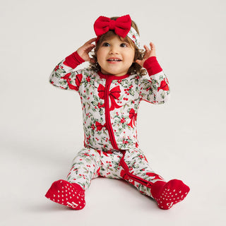 Bamboo Convertible Footie Romper - Happy Holly-Days