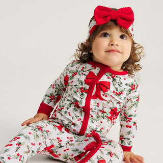 Bamboo Convertible Footie Romper - Happy Holly-Days