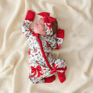 Bamboo Convertible Footie Romper - Happy Holly-Days