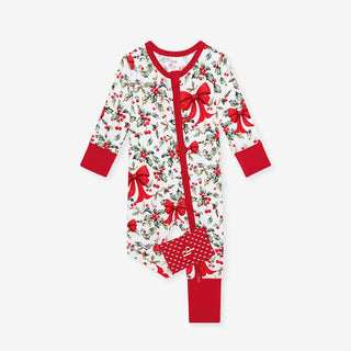 Bamboo Convertible Footie Romper - Happy Holly-Days