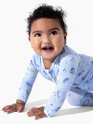Bamboo Convertible Footie Romper - Hockey Bellabu Bear Size: 0-3 Months