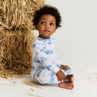 Bamboo Convertible Footie Romper - Hudson (Tractor) Posh Peanut Size: 9-12 Months