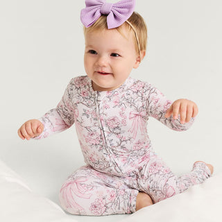Bamboo Convertible Footie Romper - Irene (Floral) Posh Peanut Size: Newborn