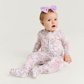 Bamboo Convertible Footie Romper - Irene (Floral) Posh Peanut Size: Newborn