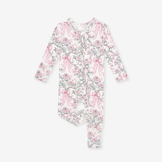 Bamboo Convertible Footie Romper - Irene (Floral) Posh Peanut Size: Newborn