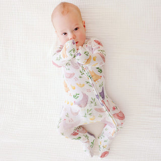 Bamboo Convertible Footie Romper - Jo (Chickens)