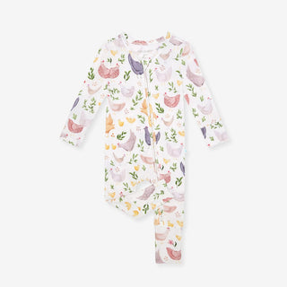 Bamboo Convertible Footie Romper - Jo (Chickens)