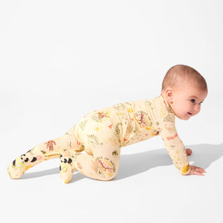 Bamboo Convertible Footie Romper - Jurassic Park Beige Baby & Toddler Sleepwear Bellabu Bear Size: 0-3 Months
