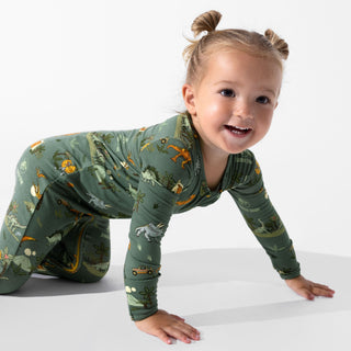 Bamboo Convertible Footie Romper - Jurassic Park Core Baby & Toddler Sleepwear Bellabu Bear Size: 0-3 Months