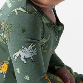 Bamboo Convertible Footie Romper - Jurassic Park Core Baby & Toddler Sleepwear Bellabu Bear Size: 0-3 Months