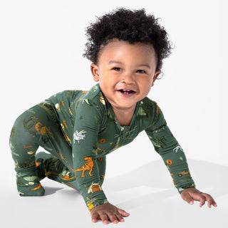 Bamboo Convertible Footie Romper - Jurassic Park Core Baby & Toddler Sleepwear Bellabu Bear Size: 0-3 Months