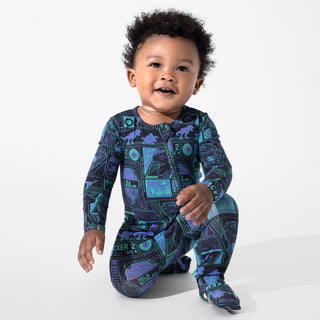 Bamboo Convertible Footie Romper - Jurassic Park: Tracker Bellabu Bear Size: 0-3 Months