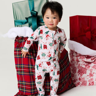 Bamboo Convertible Footie Romper - Lachlan (Teddy Bears) Posh Peanut Size: 3-6 Months