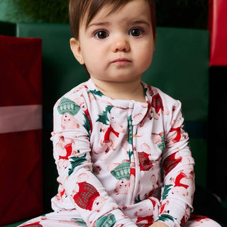 Bamboo Convertible Footie Romper - Lachlan (Teddy Bears) Posh Peanut Size: 3-6 Months