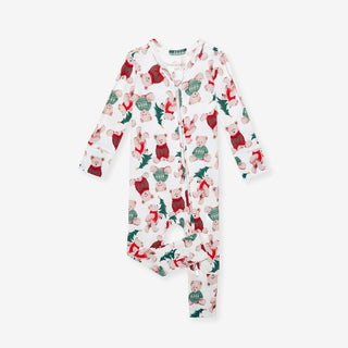 Bamboo Convertible Footie Romper - Lachlan (Teddy Bears) Posh Peanut Size: 3-6 Months