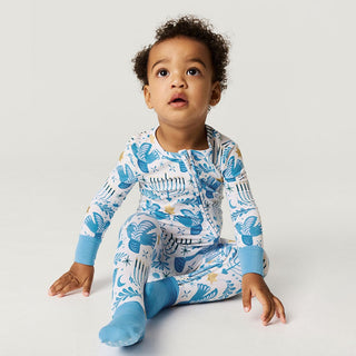 Bamboo Convertible Footie Romper - Lior (Hanukkah) Posh Peanut Size: 9-12 Months