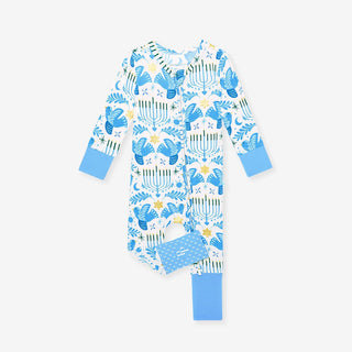 Bamboo Convertible Footie Romper - Lior (Hanukkah) Posh Peanut Size: 9-12 Months