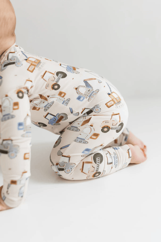 Bamboo Convertible Footie Romper - Little Excavator In My Jammers Size: 0-3 Months