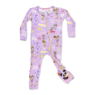 Bamboo Convertible Footie Romper - Lola Bunny Bellabu Bear Size: 0-3 Months