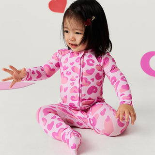 Bamboo Convertible Footie Romper - Love Leopard Posh Peanut Size: 0-3 Months