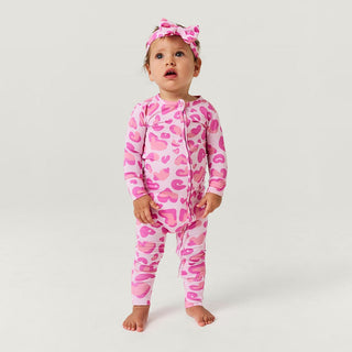 Bamboo Convertible Footie Romper - Love Leopard Posh Peanut Size: 0-3 Months