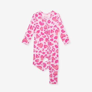 Bamboo Convertible Footie Romper - Love Leopard Posh Peanut Size: 0-3 Months