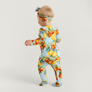 Bamboo Convertible Footie Romper - Lucia (Citrus) Posh Peanut