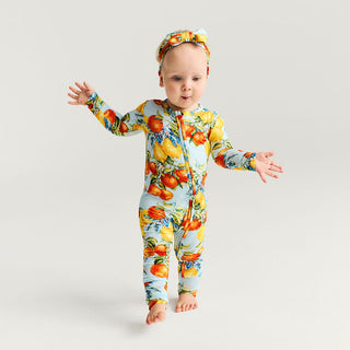 Bamboo Convertible Footie Romper - Lucia (Citrus) Posh Peanut