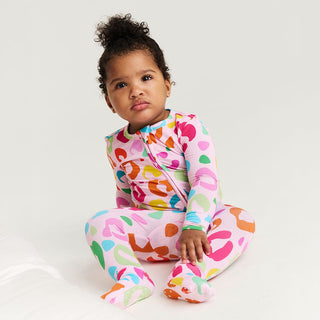 Bamboo Convertible Footie Romper - Luella (Leopard) Posh Peanut Size: 3-6 Months