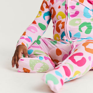 Bamboo Convertible Footie Romper - Luella (Leopard) Posh Peanut Size: 3-6 Months