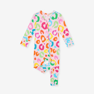 Bamboo Convertible Footie Romper - Luella (Leopard) Posh Peanut Size: 3-6 Months