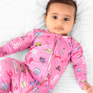 Bamboo Convertible Footie Romper - Mean Girls: So Fetch Bellabu Bear Size: 0-3 Months