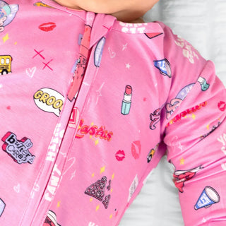 Bamboo Convertible Footie Romper - Mean Girls: So Fetch Bellabu Bear Size: 0-3 Months