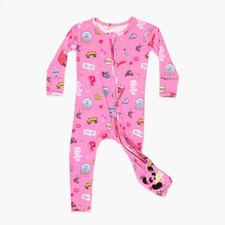 Bamboo Convertible Footie Romper - Mean Girls: So Fetch Bellabu Bear Size: 0-3 Months