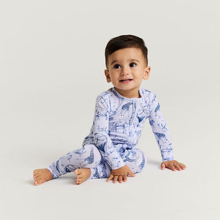 Bamboo Convertible Footie Romper - Noah (Animals) Posh Peanut Size: 9-12 Months