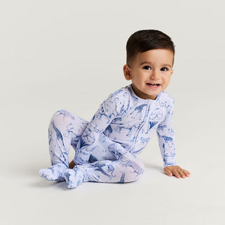 Bamboo Convertible Footie Romper - Noah (Animals) Posh Peanut Size: 9-12 Months