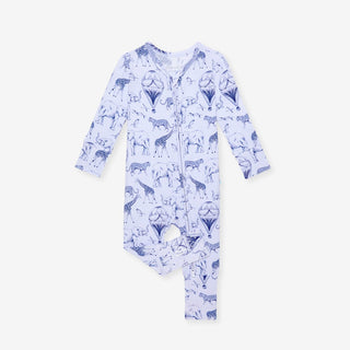 Bamboo Convertible Footie Romper - Noah (Animals) Posh Peanut Size: 9-12 Months