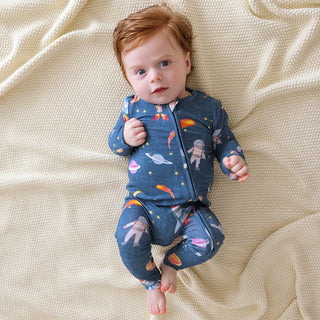 Bamboo Convertible Footie Romper - Odyssey (Space) Posh Peanut Size: 0-3 Months