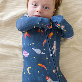 Bamboo Convertible Footie Romper - Odyssey (Space) Posh Peanut Size: 0-3 Months