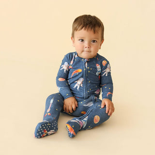 Bamboo Convertible Footie Romper - Odyssey (Space) Posh Peanut Size: 0-3 Months