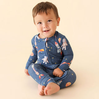 Bamboo Convertible Footie Romper - Odyssey (Space) Posh Peanut Size: 0-3 Months