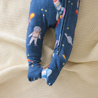 Bamboo Convertible Footie Romper - Odyssey (Space) Posh Peanut Size: 0-3 Months