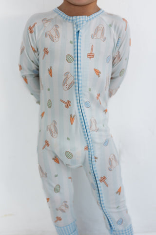 Bamboo Convertible Footie Romper - Oliver Rabbit In My Jammers Size: 0-3 Months
