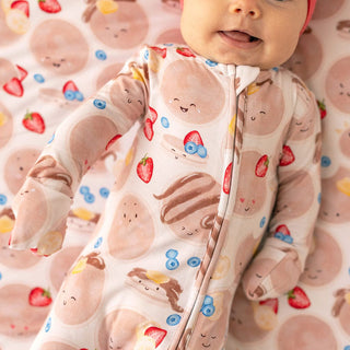 Bamboo Convertible Footie Romper - Pancakes Posh Peanut Size: 0-3 Months