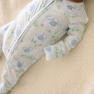 Bamboo Convertible Footie Romper - Paul (Sheep) Posh Peanut Size: Newborn