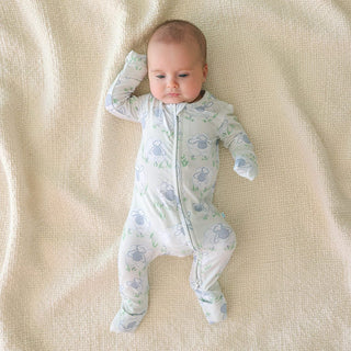 Bamboo Convertible Footie Romper - Paul (Sheep) Posh Peanut Size: Newborn