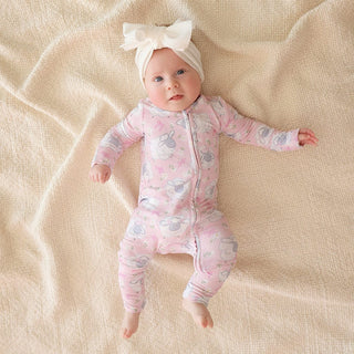 Bamboo Convertible Footie Romper - Paula (Sheep) Posh Peanut Size: Newborn