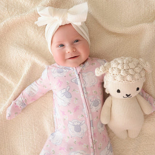 Bamboo Convertible Footie Romper - Paula (Sheep) Posh Peanut Size: Newborn